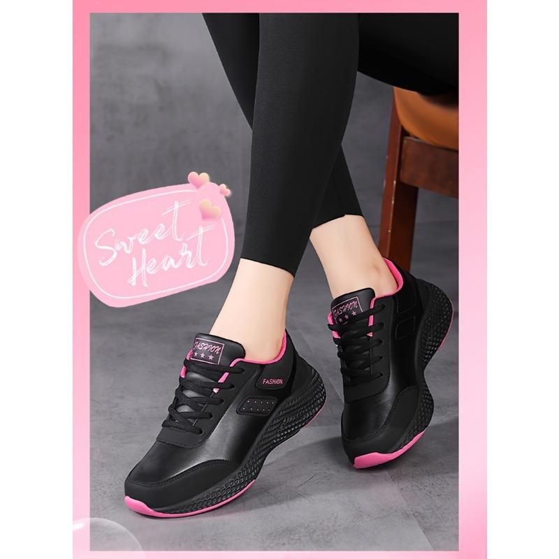 Autumn New Leather Large Size Women's Shoes Casual Sneakers Round Head Flat Heel Fashion Casual Women's Shoes Running Shoes
