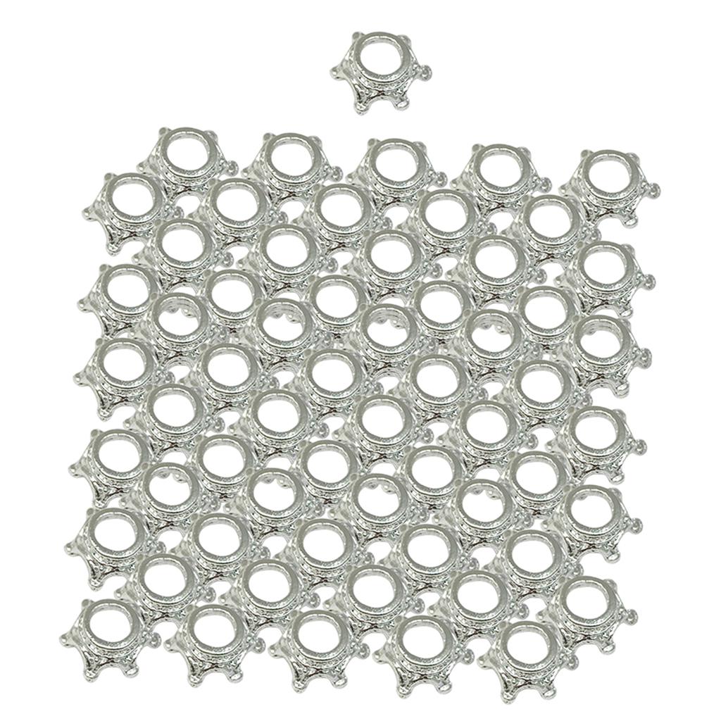 50pcs Crown Charms Beads for Jewelry Making Necklace Earrings Antique Bronze