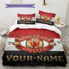 Name Custom Manchester United Pattern Bedding Set Quilt Cover Pillowcase Home Decor Gift (1 * duvet cover + 2 * pillowcase, without core)