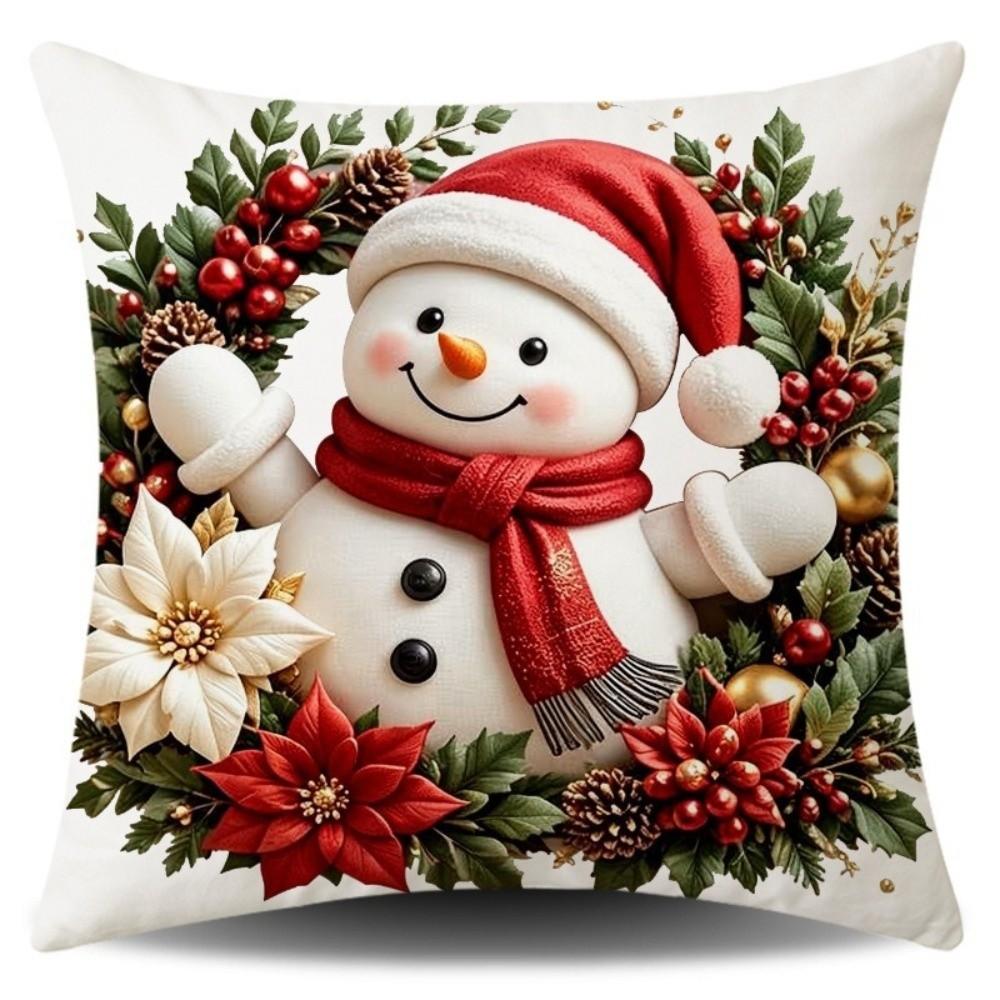 Elk Deer Christmas Pillow Cover Soft Xmas Tree Pillowslip Snowman Pillow Cover Farmhouse Couch