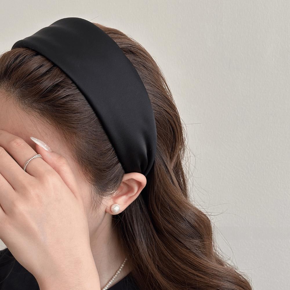 Wide-Brimmed Satin Headband Solid Color Hair Hoop Band New Silk Hair Band Girls
