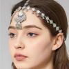 Vintage Ethnic Style Forehead Chain Headpiece with Tassel , Alloy , Exquisite Electroplating , for Women Party