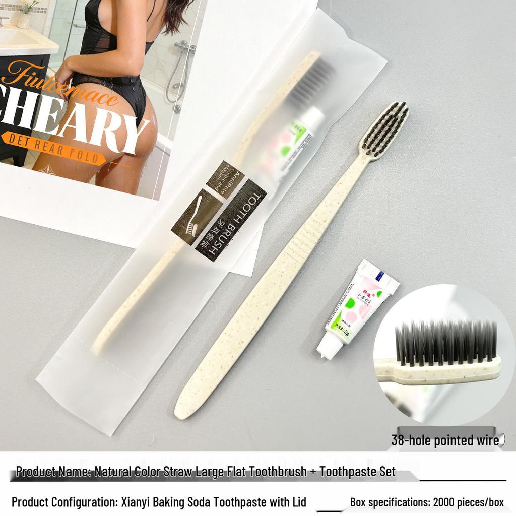 Guesthouse Toiletries Set: Disposable Toothbrush, Toothpaste, Soft Bristle Comb