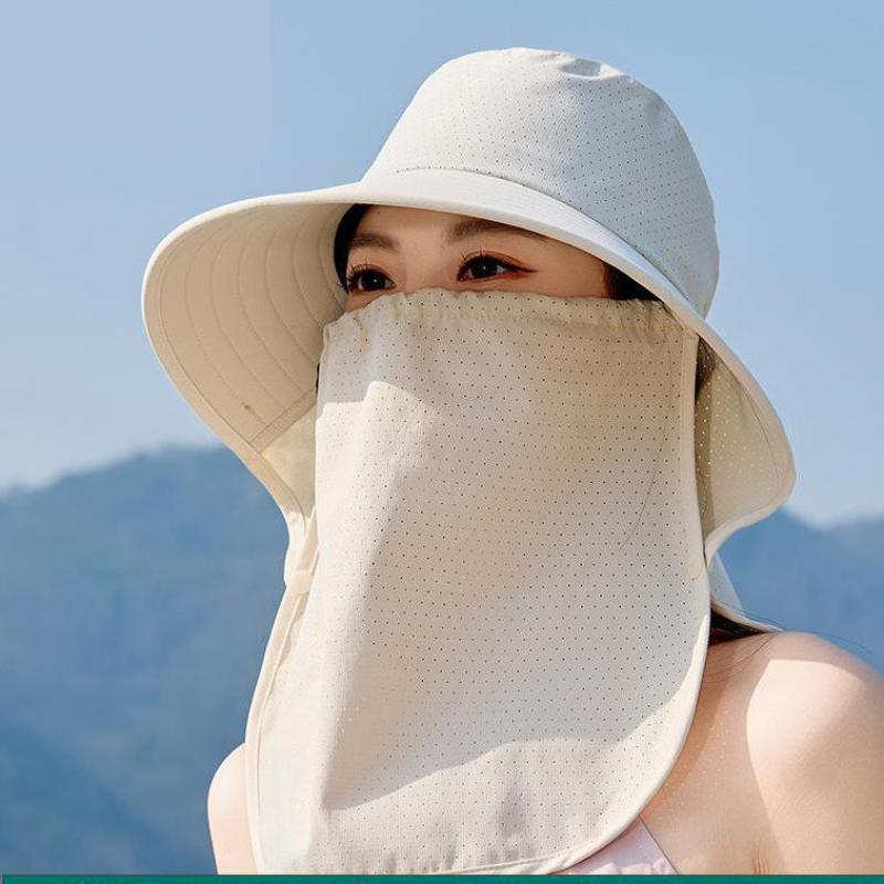 Pălării de vară pentru femei Pălărie de soare cu mască șal Respirabilă Multifuncțională Protecție solară în aer liber Pălărie de soare Șapcă de plajă Nou