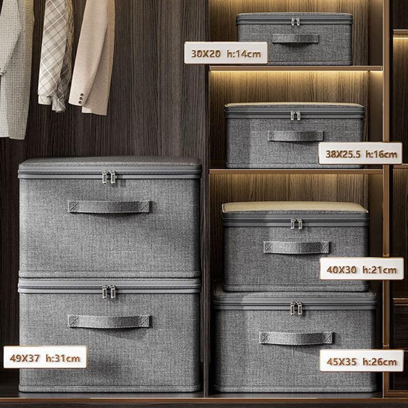 Clothes storage box with zipper Large Capacity Folding Clothes Quilts Organizer Bag Wardrobe Organizer Underwear Storage Box