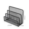 3 Layer Black Metal Mesh Document Tray Desk Organizer Notebook Stand for Office Desktop Storage Supplies