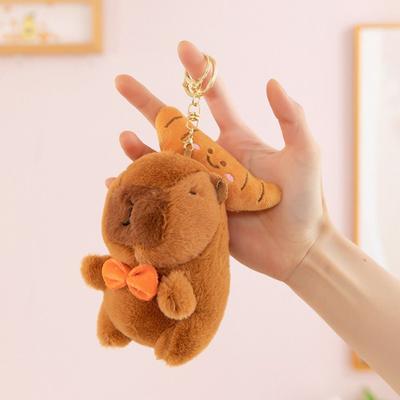 Met schildpad Pluche Koppel Sleutelhangers Draaibare Capybara Pluche Pop Capybara Pluche Sleutelhanger Unisex