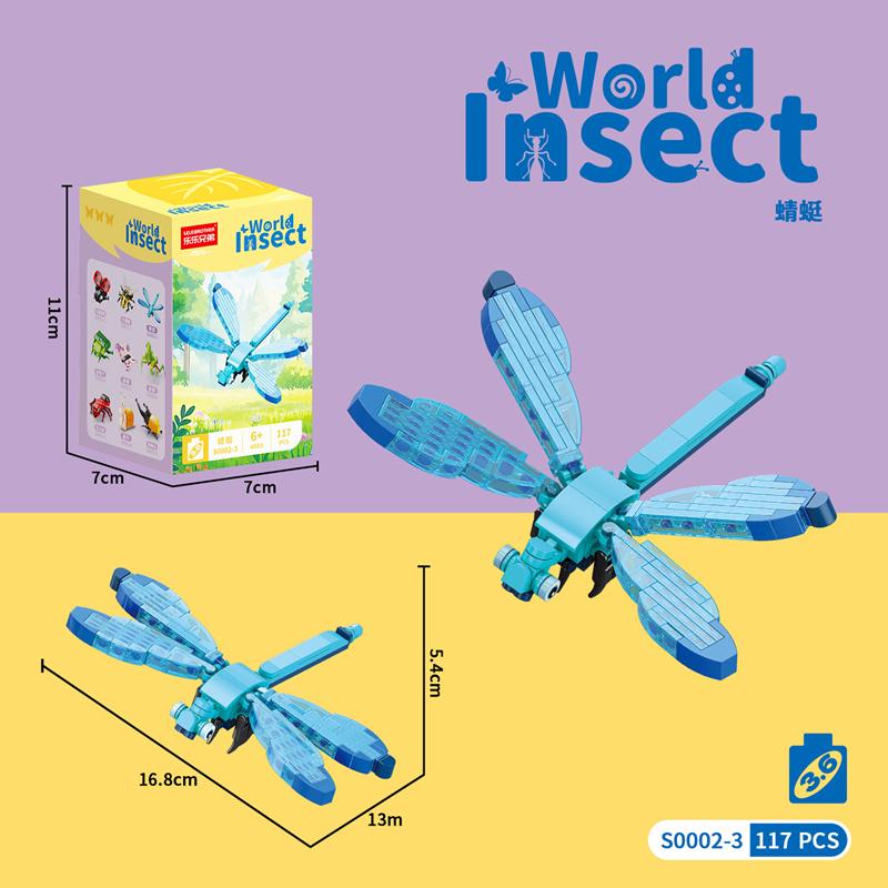 Non-Toxic Educational Insect Building Block Set - Bee & Butterfly Small Particle Models Early Learning Toy Gift For Kids