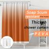 1 Piece Orange Gradual Change Waterproof Shower Curtain | 12 Hooks, Waterproof, Mildew-proof & Light-proof Bathroom Partition Curtain