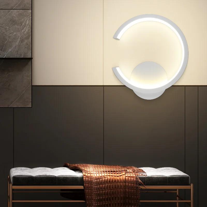 Modern LED Wall Lamps Minimalist Semicircular Aluminum Sconces For Living Room Bedroom Bedside Dining Rooms Illumination Fixture