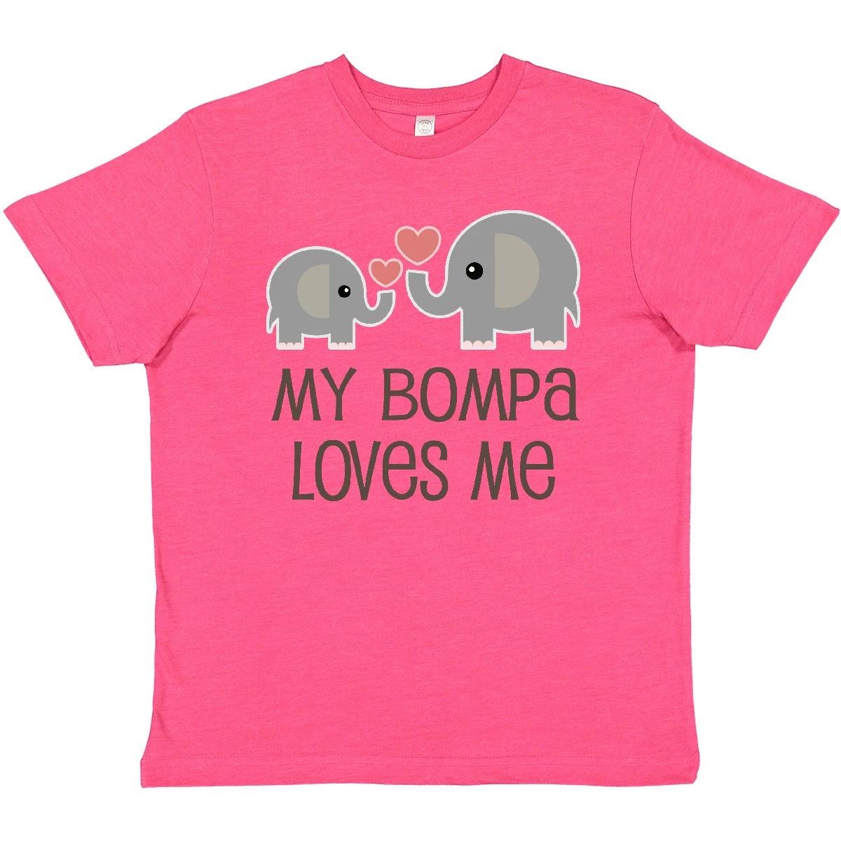 

Inktastic My Bompa Loves Me Elephant Youth T-Shirt Grandpa Grandfather From Boys 140