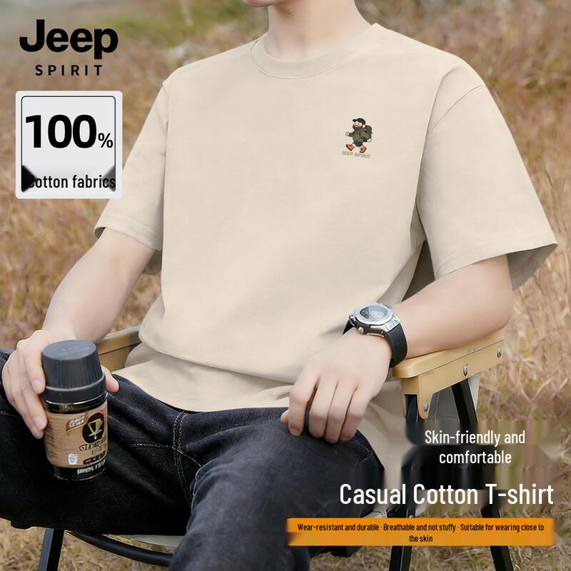 

JEEP SPIRIT Men s Pure Cotton Short Sleeve T-shirt M