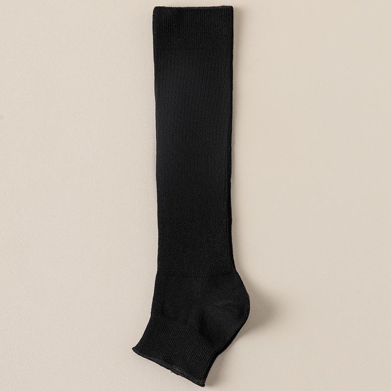 Chaussettes Pile Chaussettes pour Femmes, Pédale Demi-Pied Printemps et Automne, Chaussettes en Coton Couleur Unie pour Automne et Hiver, Chaussettes Mi-Mollet, Bas Longs