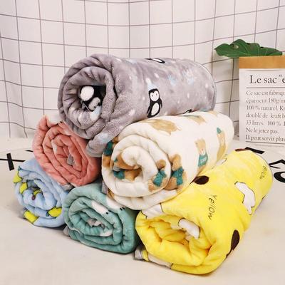 Cartoon Print Thickened Flannel Pet Blanket