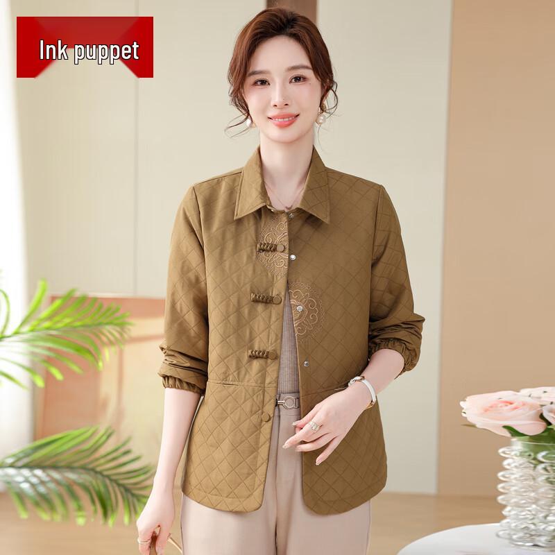 

Женская куртка в новом китайском стиле с дисковыми пуговицами 3XL