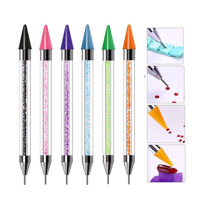 Dual-purpose Pick Up Rhinestone Tools Nail Art Dual Heads Acrylic Dotting Wax Pen Manicure Accessories Drill Gem Picking Picker
