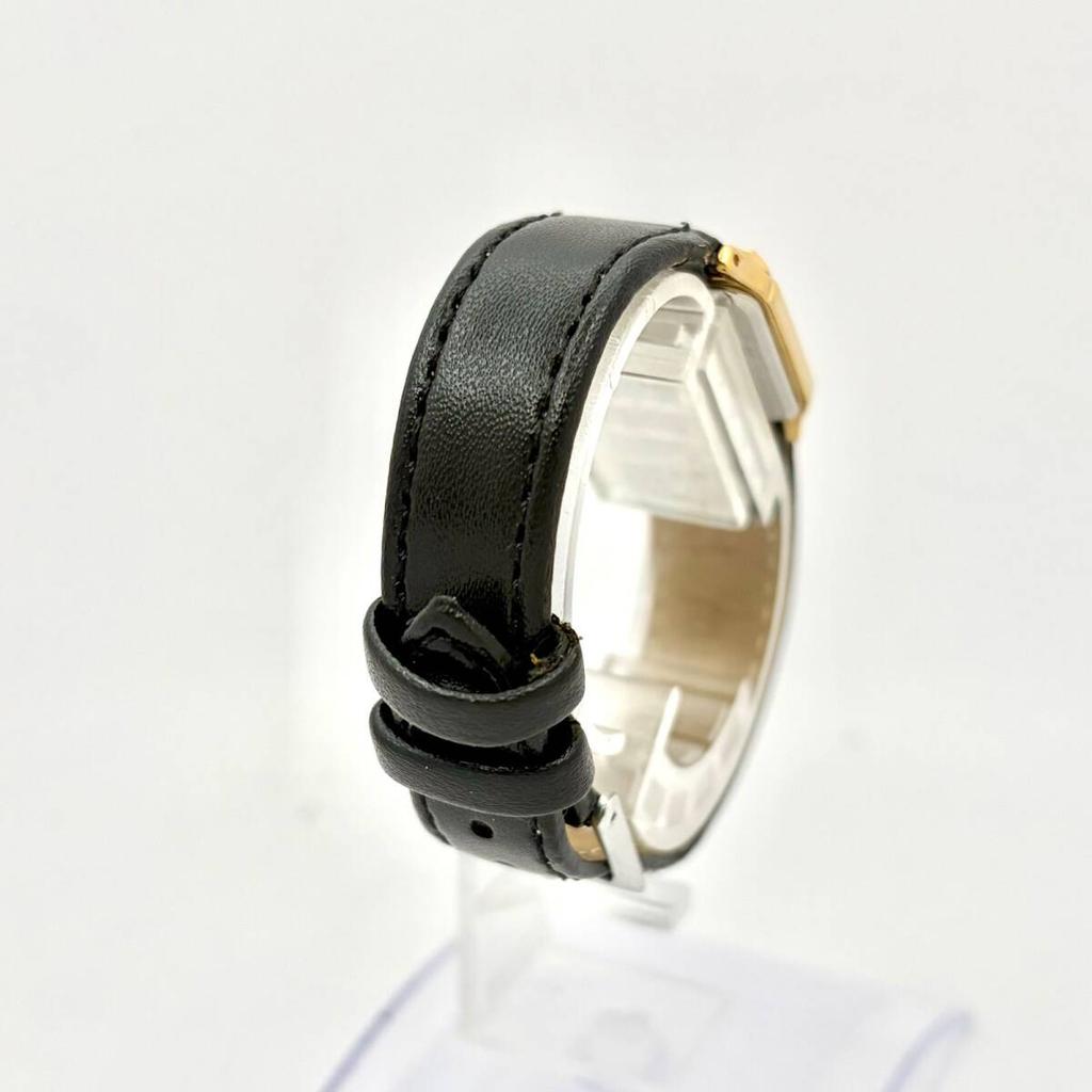SEIKO Gold Rectangular Watch 8N3681 with New Strap and Engraving [Excellent Condition/New Battery] Ladies' 7321-6280