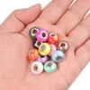 20 Stück Runde Harzperlen Keramikfarbe Beschichtet Farbe Großes Loch Lose Perlen Für Schmuckherstellung DIY Halskette Armband Ohrring Dekoration