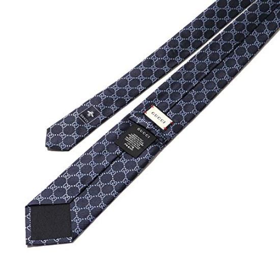 Gucci 499695 4B002 4068 Silk Tie with GG Blue Italian-made Logo, [Used]