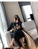 Women's Long Wool Coat - Double-Sided Fleece, Color Block, Hepburn Style, Slimming Overcoat.