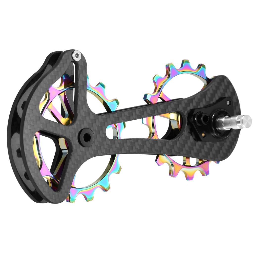 Set di ruote per puleggia jockey con cuscinetto in ceramica per bici da bicicletta 16T Guida per deragliatore posteriore CNC in fibra di carbonio