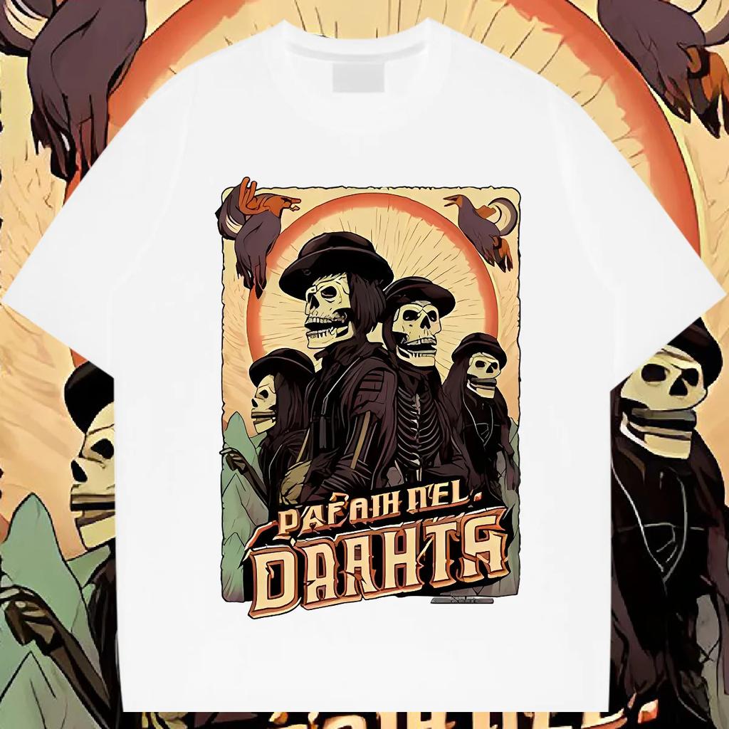 Totenschädel Hip Hop T-Shirt Übergroßes O-Ausschnitt T-Shirt Retro Für Männer Frau T-Shirts Grafikdruck Kleidung Streetwear Oberteile Lockeres T-Shirt