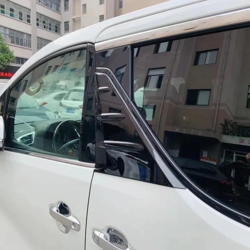 For Toyota Alphard Vellfire 30 Series 2016- ABS Carbon Car Exterior Accessories B C Pillar Trim Rear Window Quarter Cover