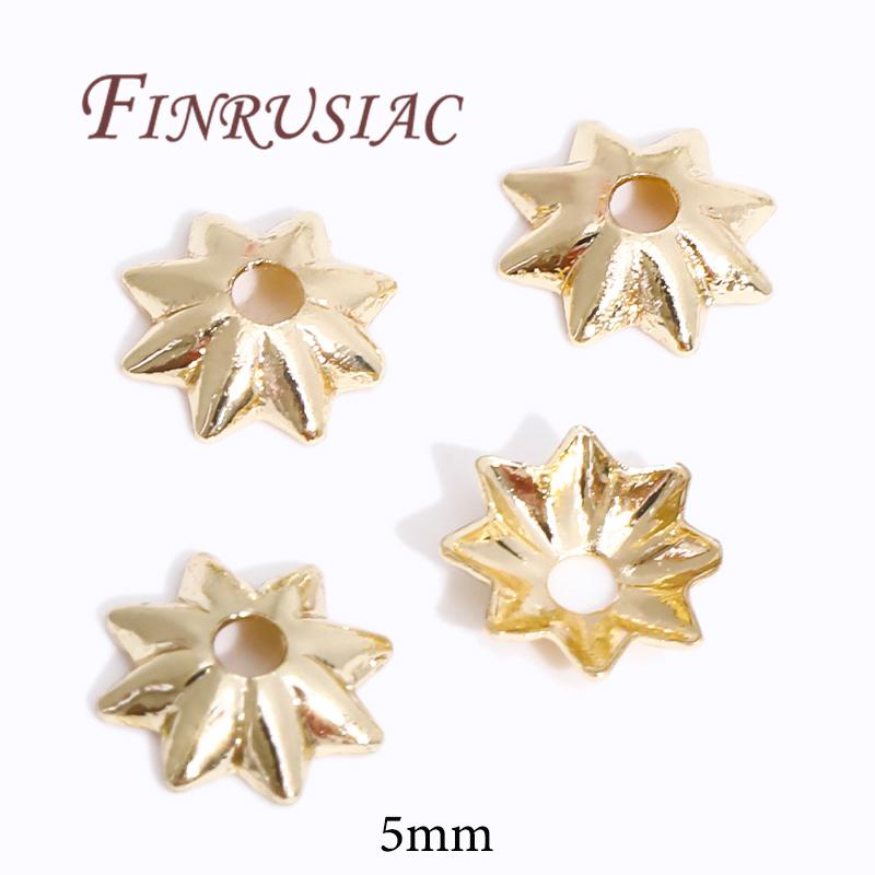 18K/14K Gold Plated Beads Cap For Jewelry Flower Bead Caps Jewelry Making Supplies Spacer Beads DIY Bracelets Accessories