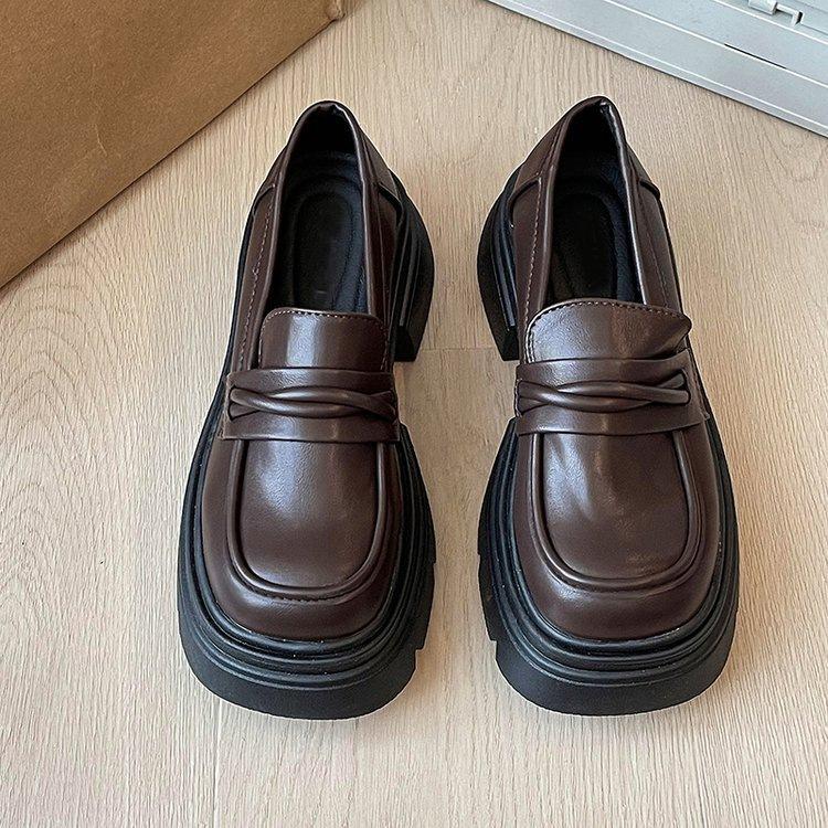 

Loafers women s single shoes small leather shoes 2025 new thick-soled one-pedal lazy shoes heightening versatile jk uniform shoes 40