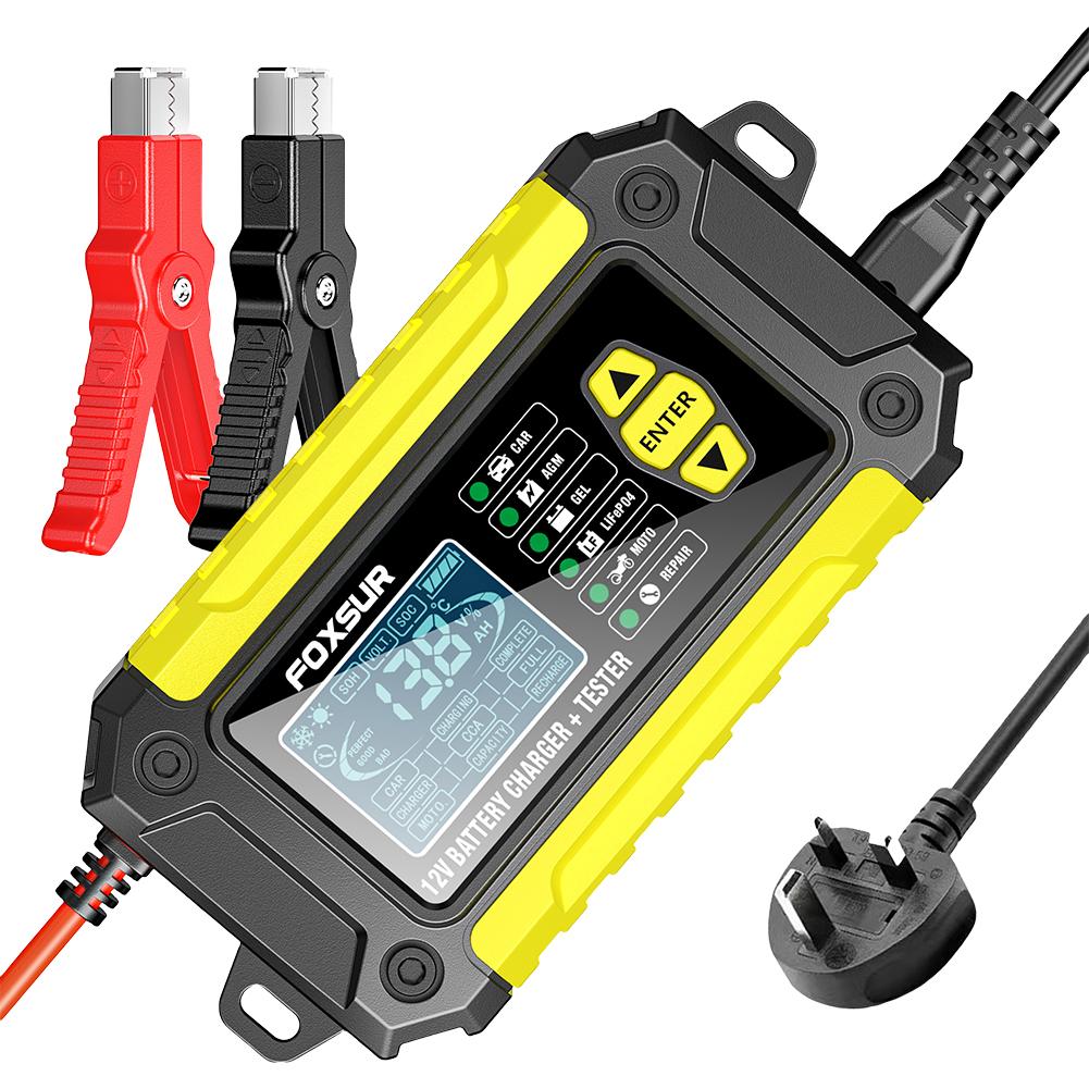 

DC12V 6A Полностью автоматическое зарядное устройство для аккумулятора автомобиля и мотоцикла ЖК-дисплей Интеллектуальный аккумуляторный тестер для обслуживания импульсов