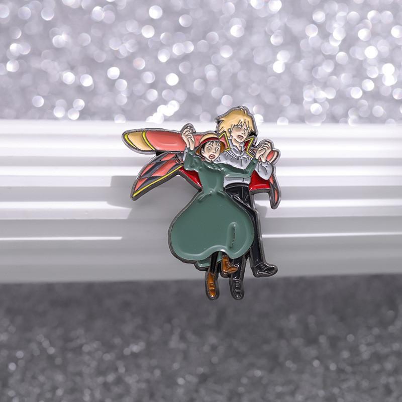 Cartoon Anime Character Metal Badge Decorative Pin For Couples Fashionable Accessories