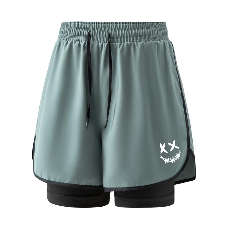 

Sports Three Quarter Pants, Anti Glare Double-layer Sports Three Quarter Pants, Couple Running Shorts, Outdoor Fitness Three Quarter Pants, Shorts XS сірий