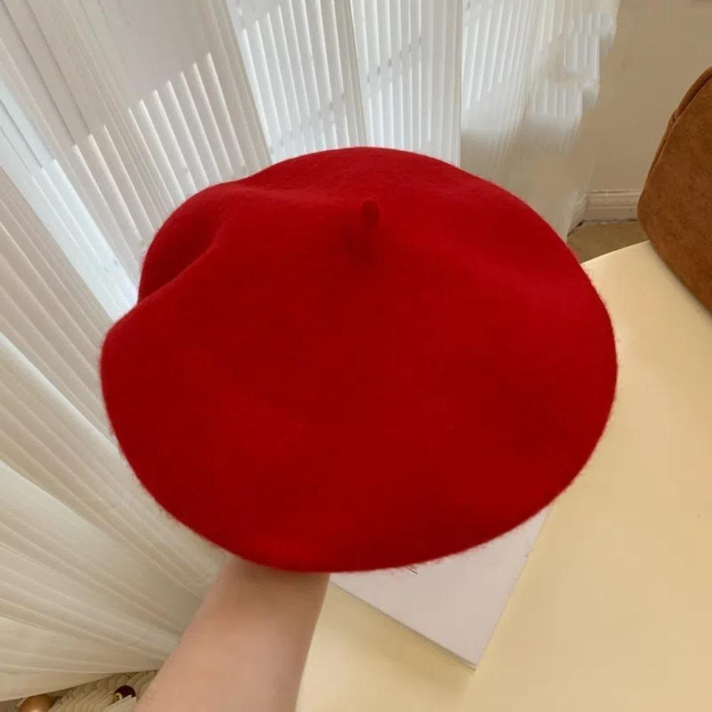 Cotton Christmas Plaid Soft Hat Red Women Artist Hat Casquette Tartans Berets Cap Work