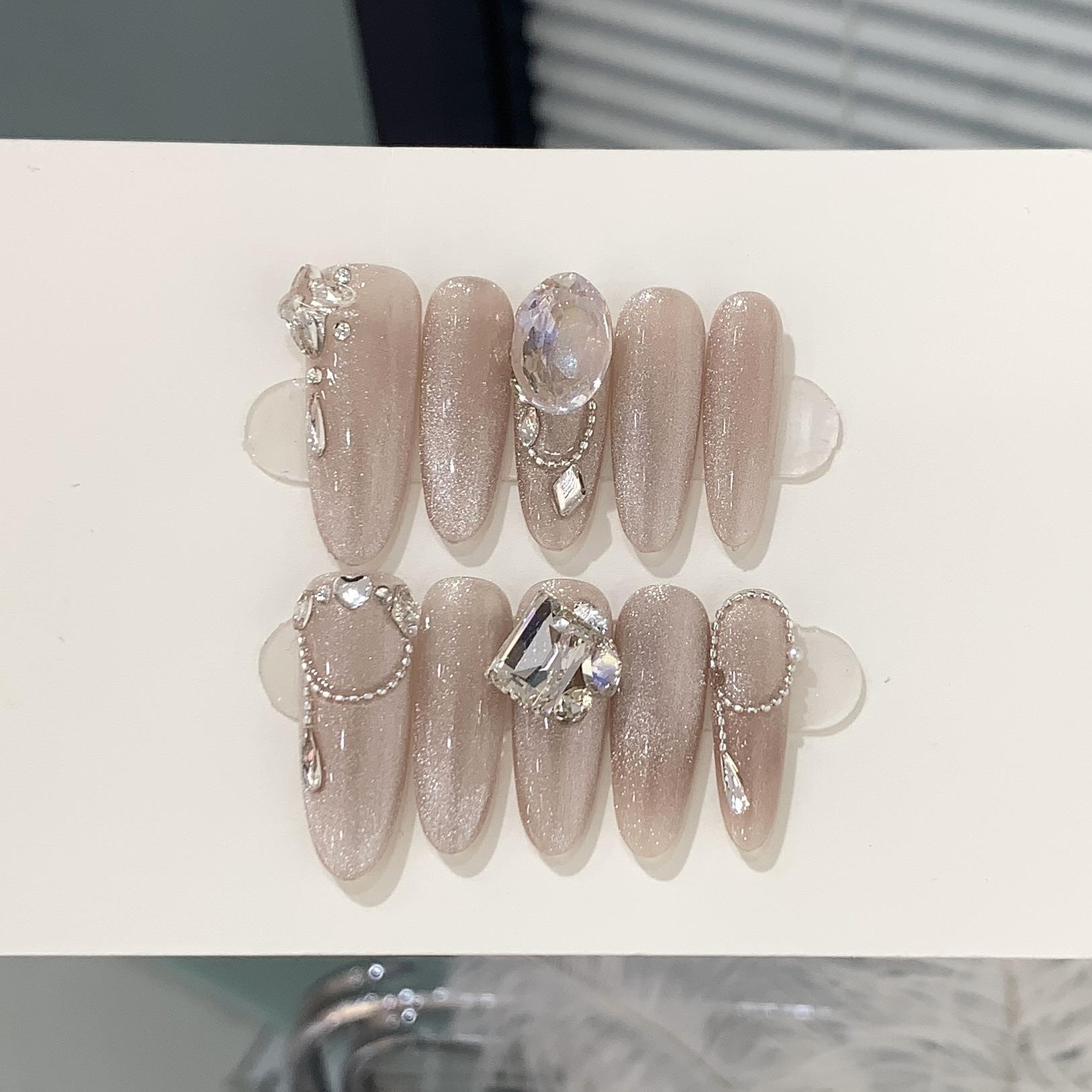 

Handmade Armor High-end Sense Cat Eye Gradient Bubble Milk Shell Patch Nail Patch L