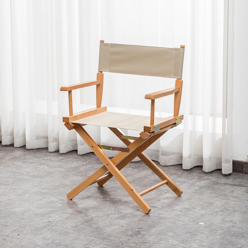 Skládací režisérské křeslo z masivního dřeva s plátěnou opěrkou - Barová stolička, Venkovní, Na líčení nebo Rybářské křeslo