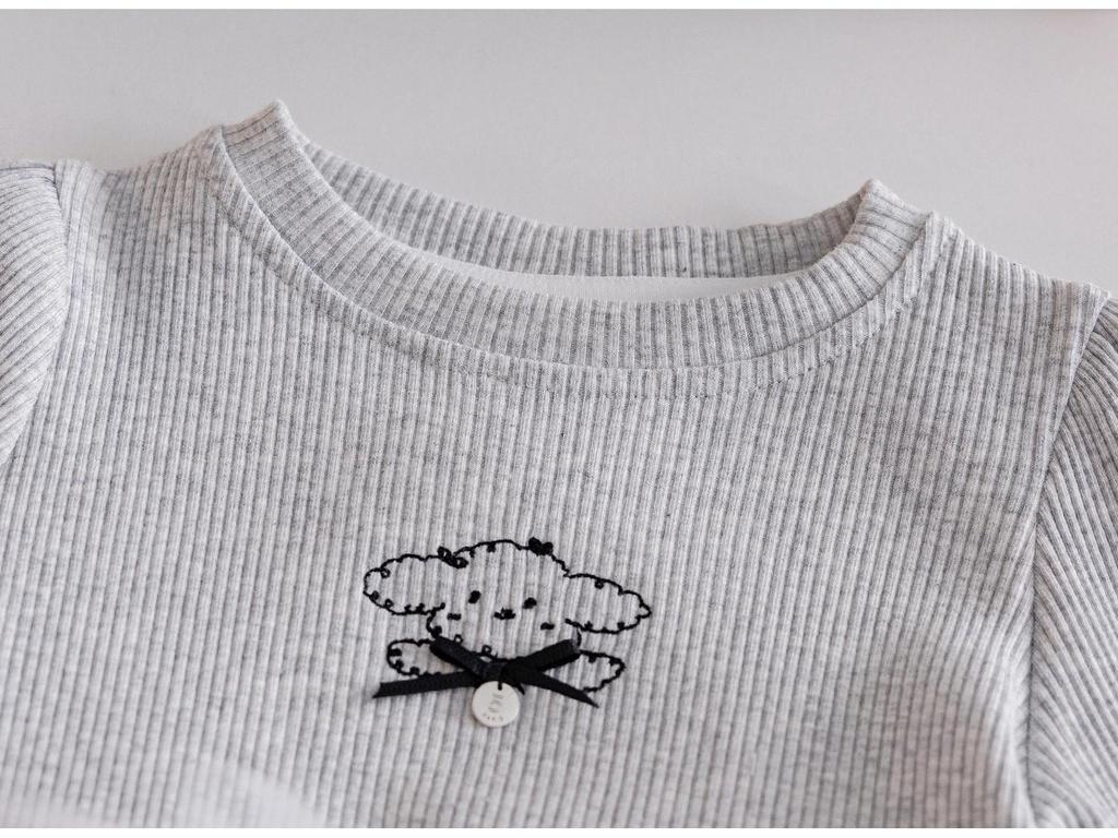 Girls' Cartoon Lace Trim Long-Sleeve T-shirt - Autumn Fashion Casual Top, Versatile Children's Clothing for Age 3