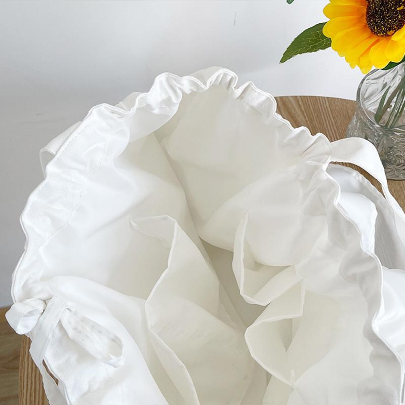 Sweet Aesthetic Women Handbags Fairy Solid Ruffles Pleated Underarm Bag Fashion Elegant Shoulder Bags All Match Shopper Totes KTY