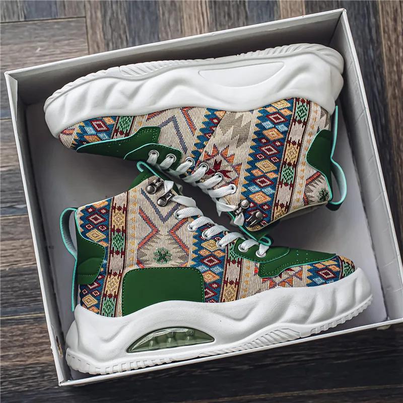 2025 New Classic High Top Men's Shoes Thick soled Height increasing Casual Shoes for Youth Comfortable Soft soled Sports Shoes