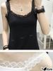 Azulte Fashionable Camisole with Lace Chest and Shoulder Perfect for Middle High and College Perfect for Everyday and Cute and Stylish Black Perfect