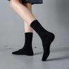 5PCS Ladies Pure Black and White Socks Sports All-match Solid Color Cotton Socks