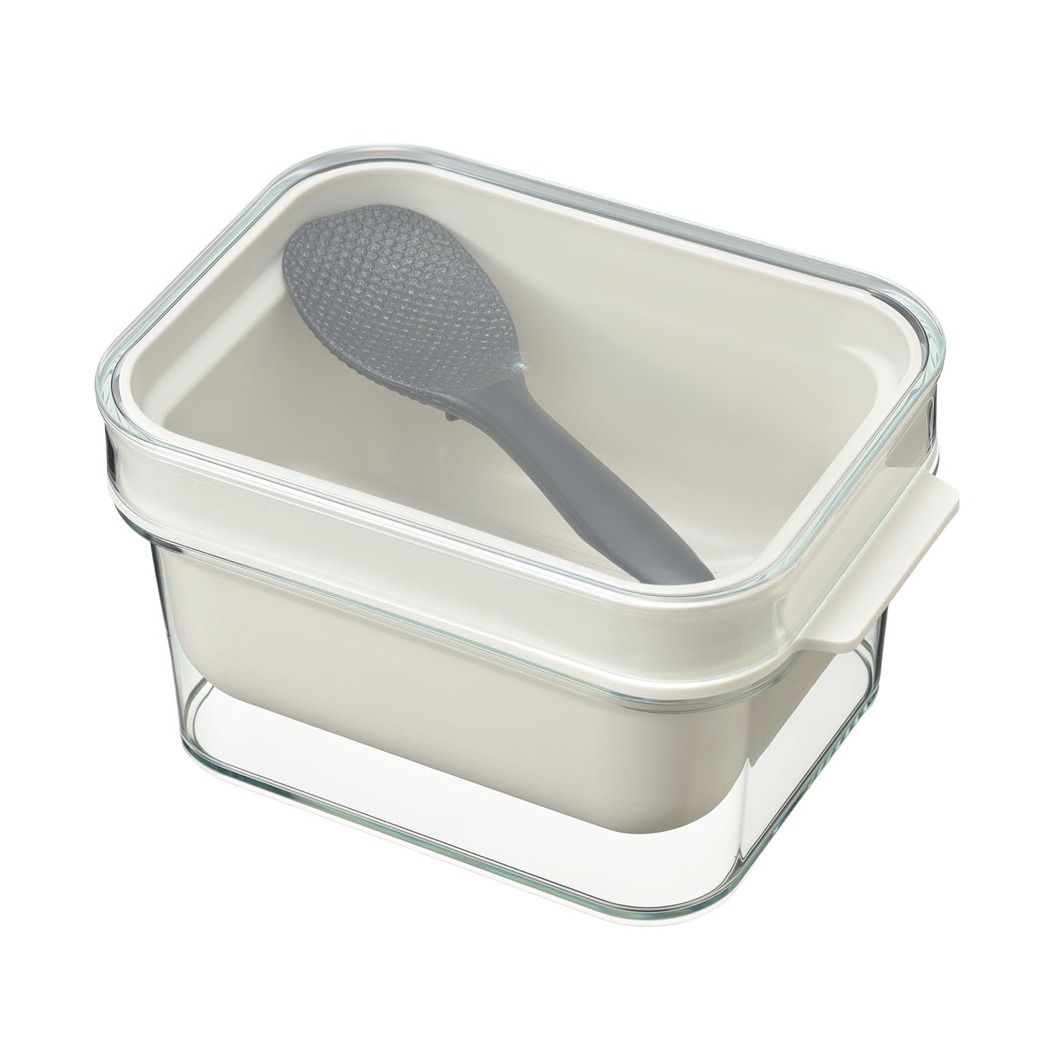 Oaks Raye Mini Rice Bran Pickling Box container with dedicated rice paddle Compact Made in Japan - See-through - -