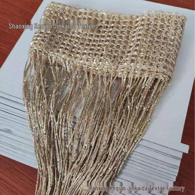 Encrypted Silver Thread Wedding Curtain: Decorative Tassel Ceiling Partition with Round Ring Scene Layout