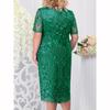 Sommerkleider Hochzeitsgast Damen Kurzarm Spitze Elegant Bodycon Partykleider