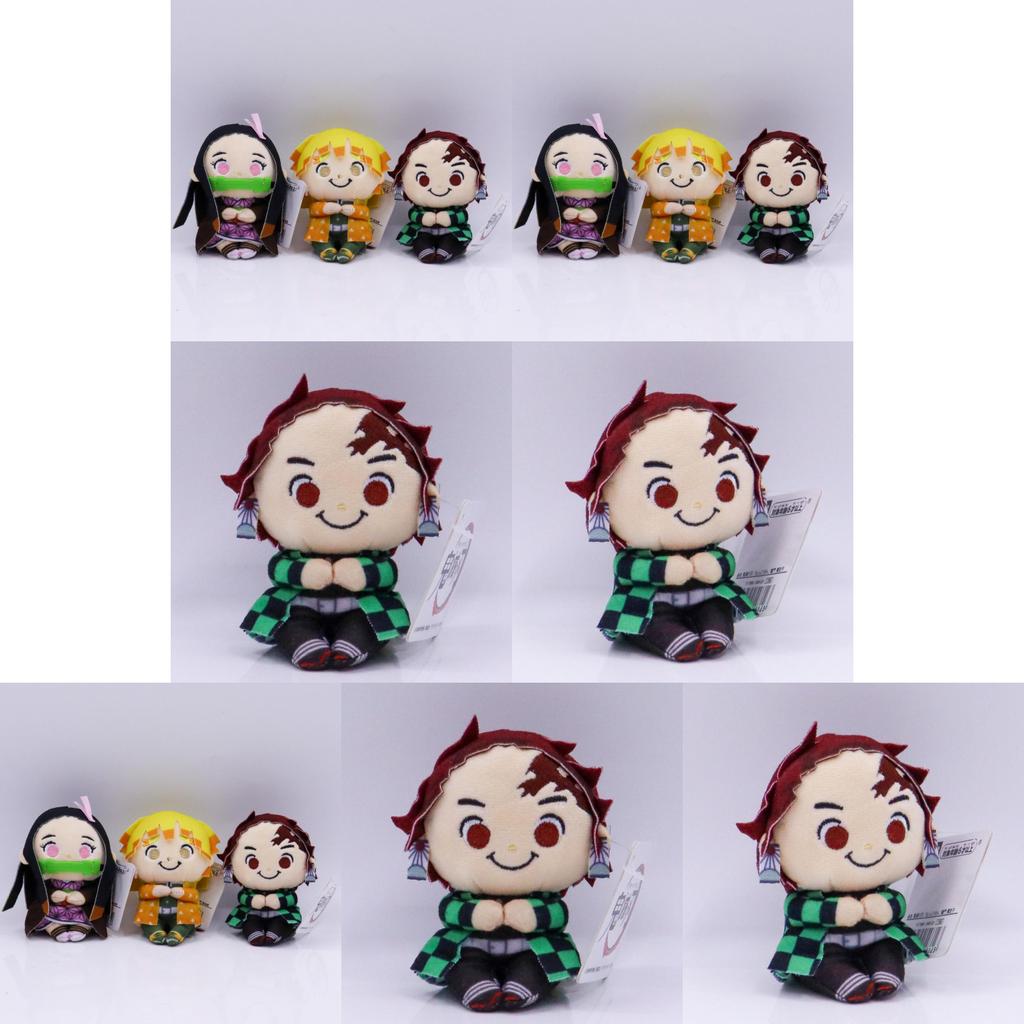 Entzückende 4-Zoll Demon Slayer Tanjiro Zenitsu Nezuko Plüschpuppe mit weicher PP-Baumwolle