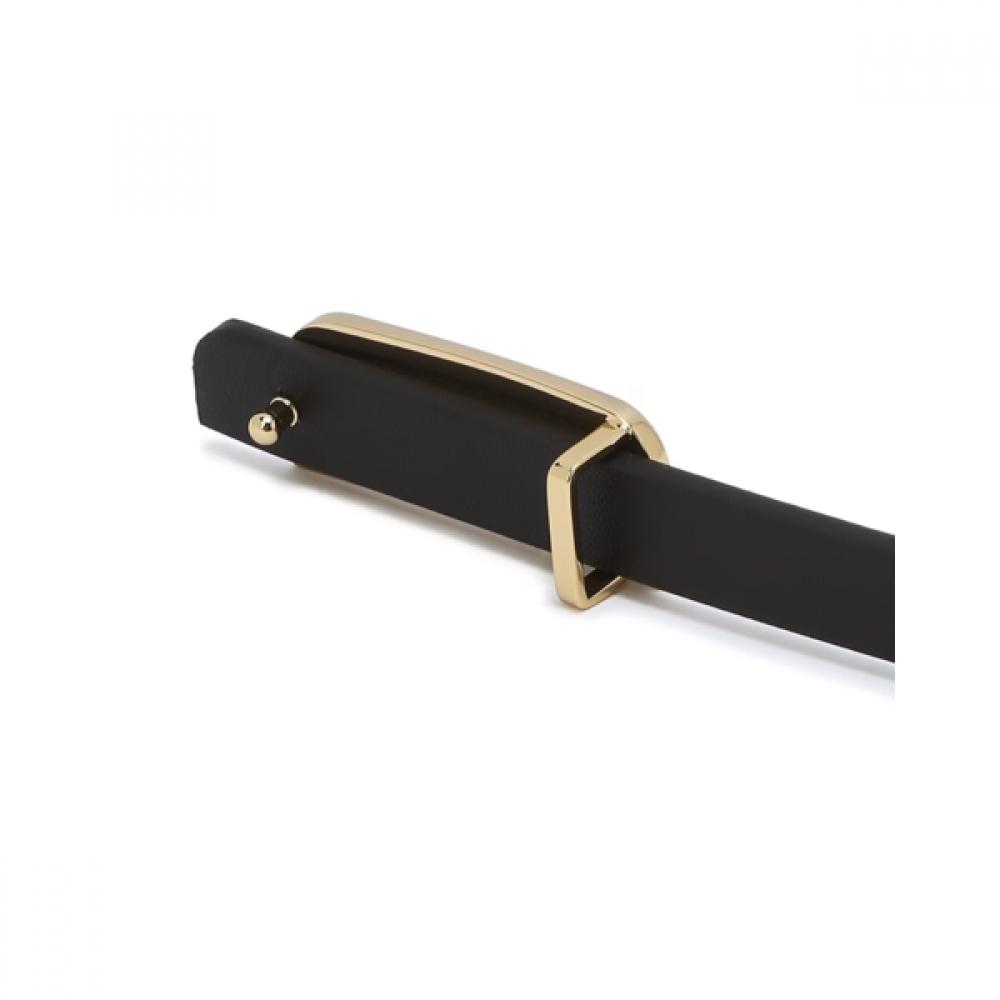 Daks Women Black GolD D Buckle Leather Belt Dbbe6f805bk
