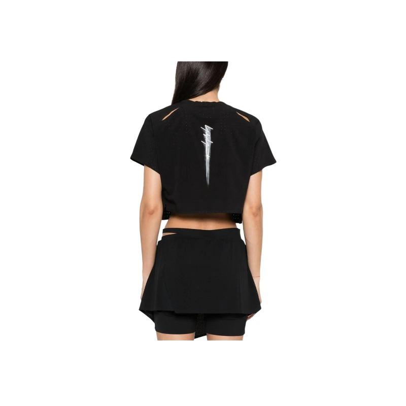 Y-3 Women's Logo Print Crew Neck Short Sleeve T-Shirt Black IR7096