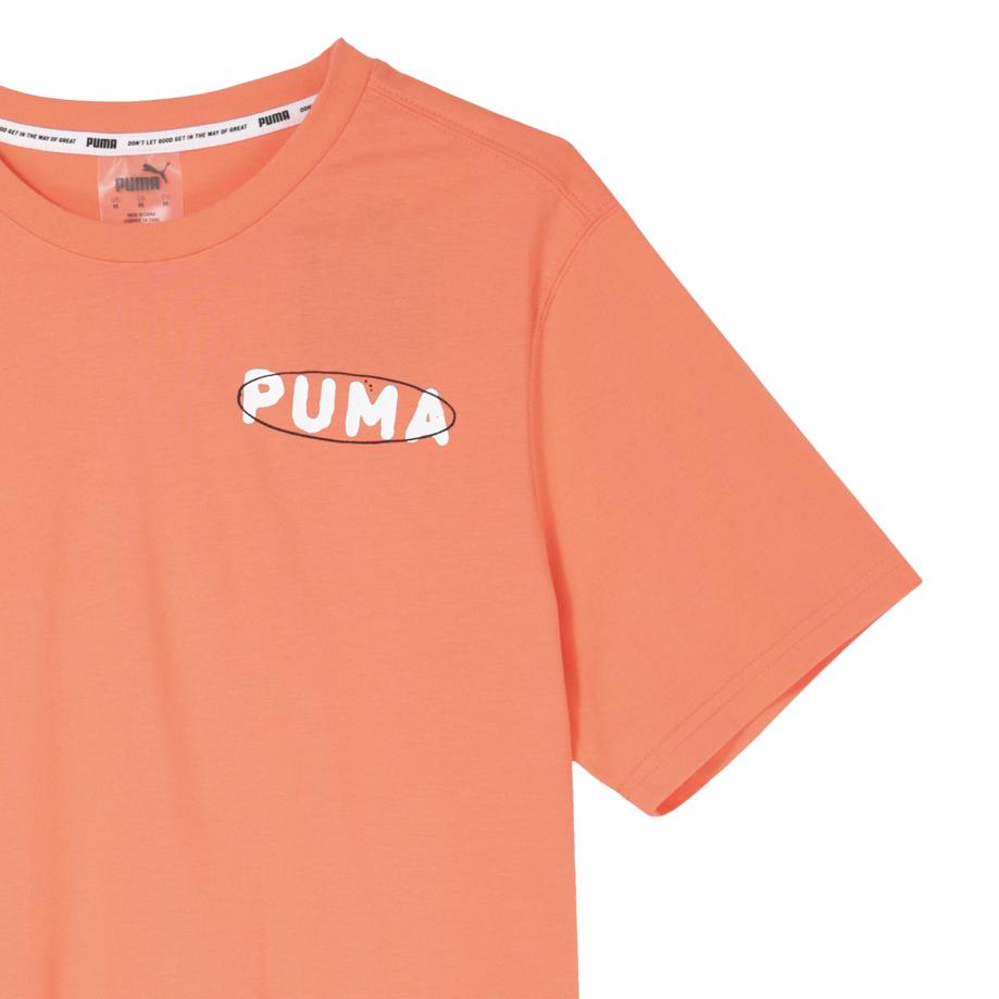 Puma T Shirts Unisex Orange Red Crew Neck Moderate Straight Fit 530511-02