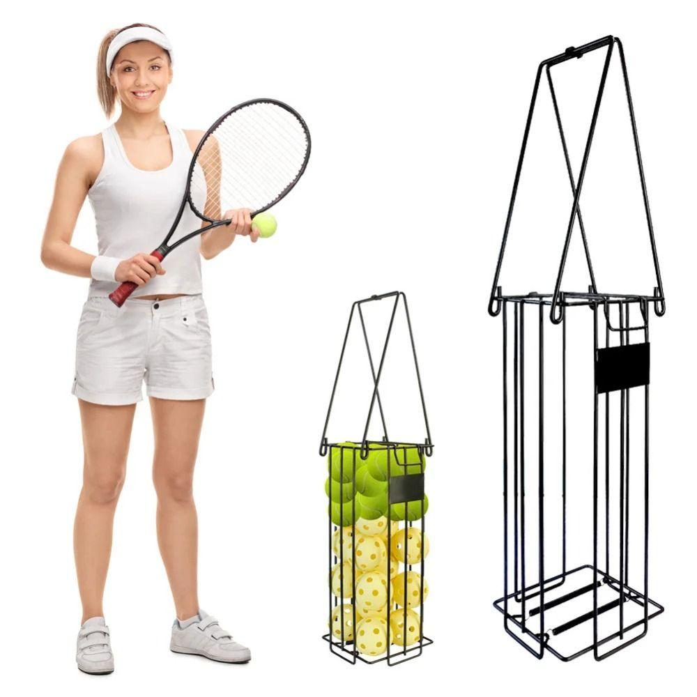 Large Capacity Tennis Balls Collector Ergonomic Handle Tennis Ball Hopper  Tennis Accessories