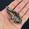 Aquamarine Gemstone Handmade Pure Copper Wire Wrap Jewelry Pendant For Thanksgiving