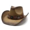 Outdoor Beach Hat Women'S Big Eaves Sunscreen Hat Spray Painted Denim Straw Hat